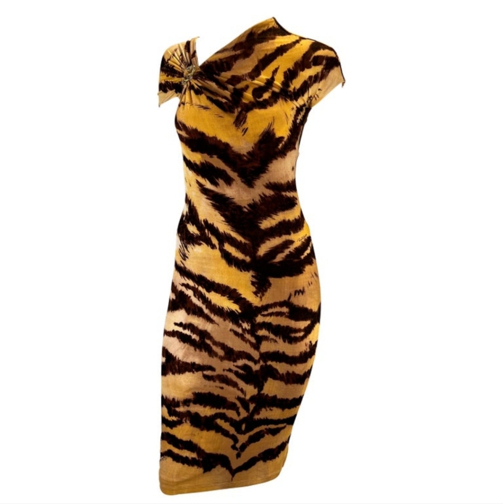 Roberto Cavalli Serpent Animal Print Dress